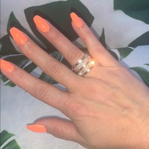 Michael Kors Rhinestone Pave Baguette Barrel Ring